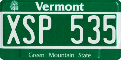 VT license plate XSP535