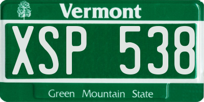 VT license plate XSP538