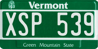 VT license plate XSP539