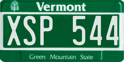 VT license plate XSP544