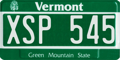 VT license plate XSP545
