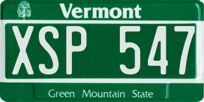 VT license plate XSP547
