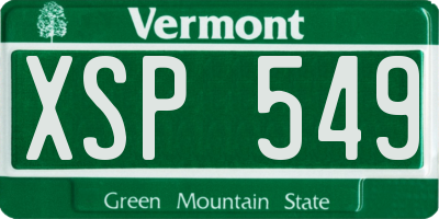 VT license plate XSP549