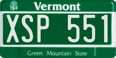 VT license plate XSP551
