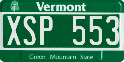 VT license plate XSP553