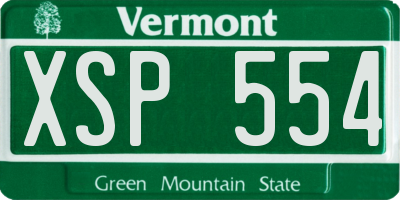 VT license plate XSP554