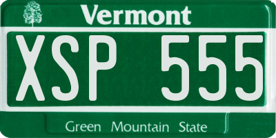VT license plate XSP555