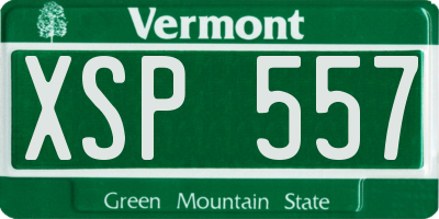VT license plate XSP557