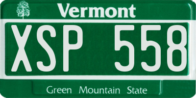 VT license plate XSP558