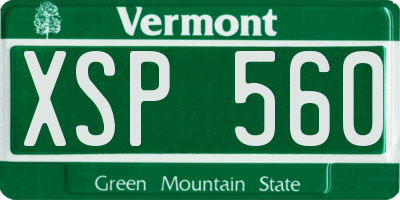 VT license plate XSP560