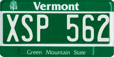 VT license plate XSP562