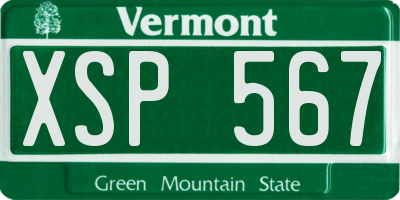 VT license plate XSP567