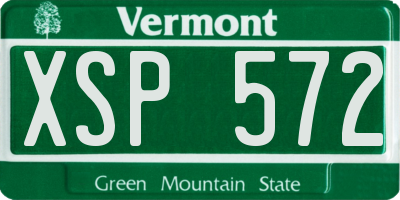 VT license plate XSP572