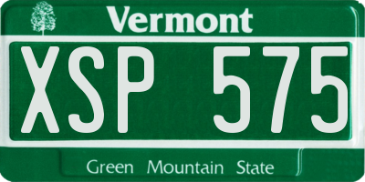 VT license plate XSP575