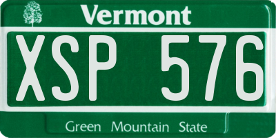 VT license plate XSP576