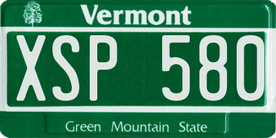 VT license plate XSP580