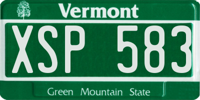 VT license plate XSP583