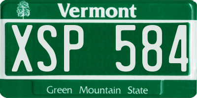 VT license plate XSP584