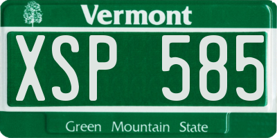 VT license plate XSP585