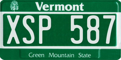 VT license plate XSP587