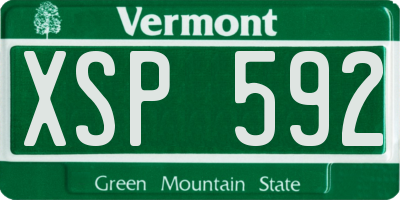VT license plate XSP592