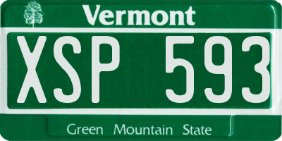 VT license plate XSP593