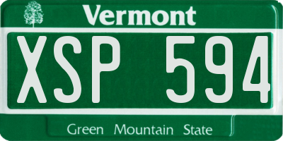 VT license plate XSP594