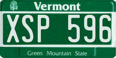 VT license plate XSP596