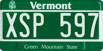 VT license plate XSP597