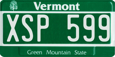 VT license plate XSP599