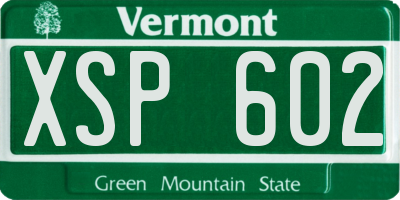 VT license plate XSP602