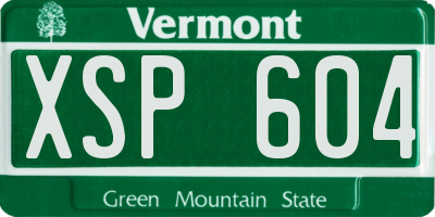 VT license plate XSP604