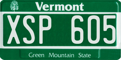 VT license plate XSP605