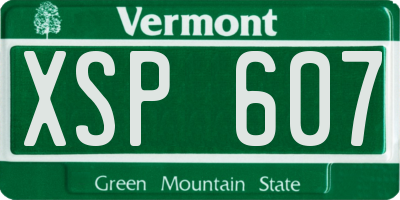 VT license plate XSP607