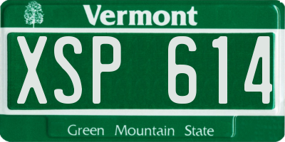 VT license plate XSP614