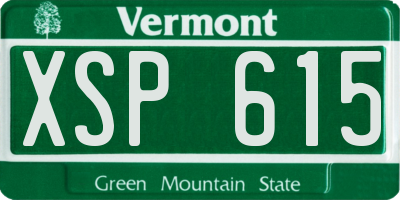 VT license plate XSP615