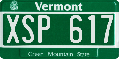 VT license plate XSP617