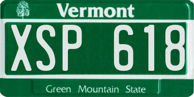 VT license plate XSP618