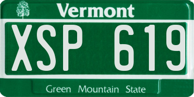 VT license plate XSP619