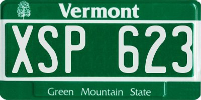 VT license plate XSP623