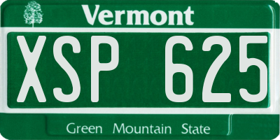 VT license plate XSP625