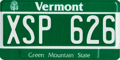 VT license plate XSP626