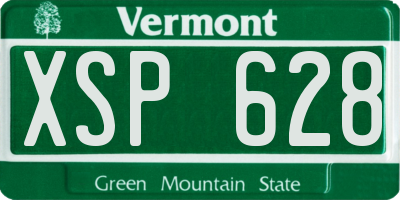 VT license plate XSP628