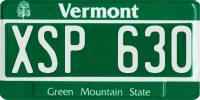 VT license plate XSP630