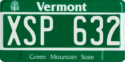 VT license plate XSP632