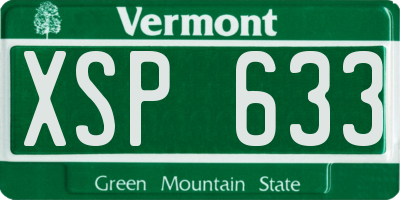 VT license plate XSP633