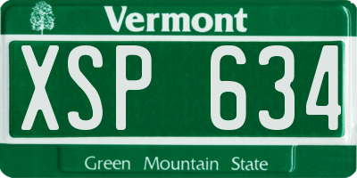 VT license plate XSP634