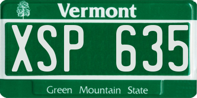 VT license plate XSP635