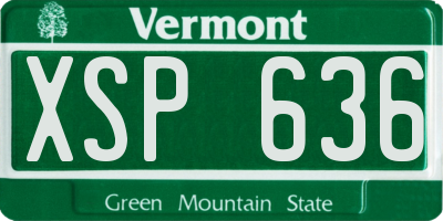 VT license plate XSP636