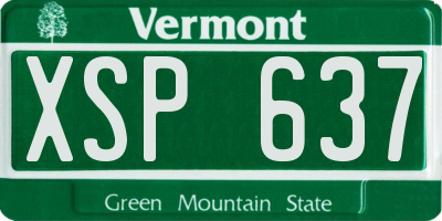 VT license plate XSP637